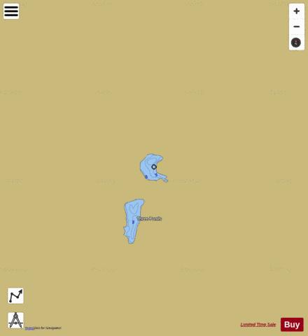 UPPER THREE PONDS depth contour Map - i-Boating App