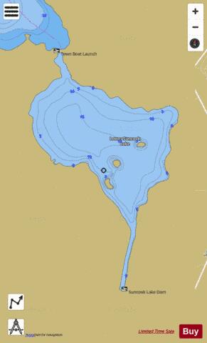 SUNCOOK LAKE, LOWER depth contour Map - i-Boating App