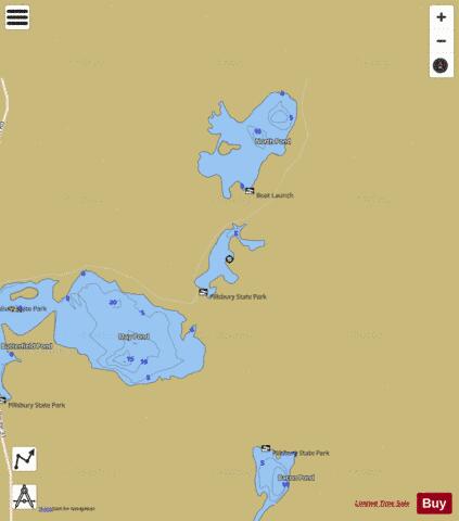 MILL POND depth contour Map - i-Boating App