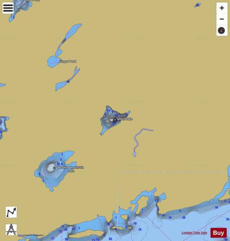 Hidden Lake depth contour Map - i-Boating App