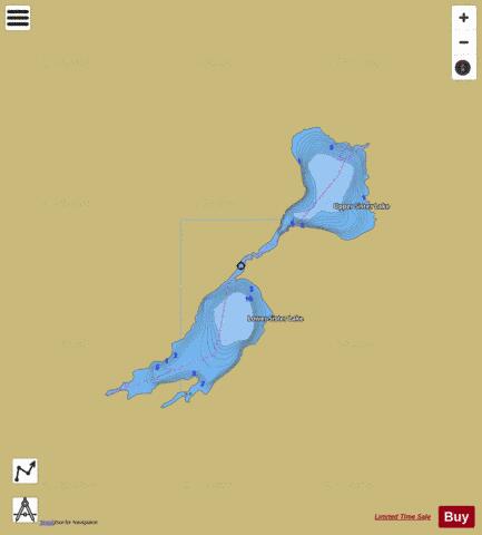 Lower Sister Lake depth contour Map - i-Boating App