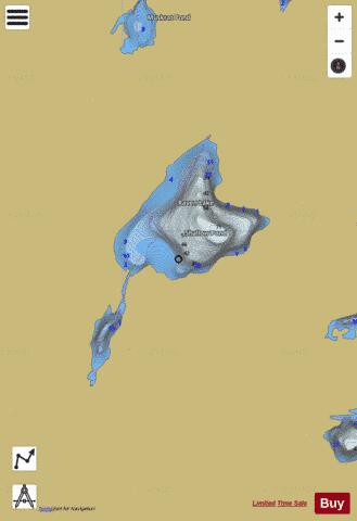Shallow Pond depth contour Map - i-Boating App