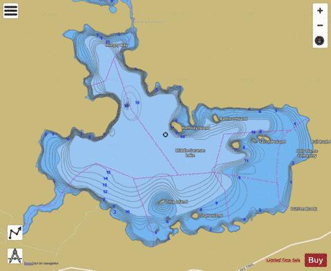 Middle Saranac Lake depth contour Map - i-Boating App