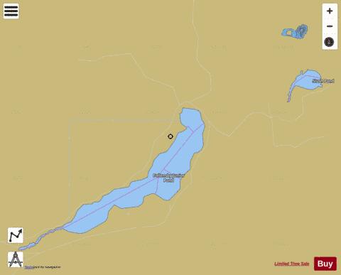 Follensby Jr Pond, Toad Pond, Slush Pond depth contour Map - i-Boating App