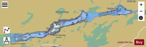 Forked Lake depth contour Map - i-Boating App