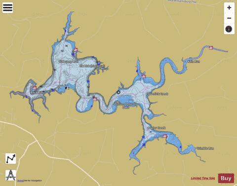 East Fork depth contour Map - i-Boating App