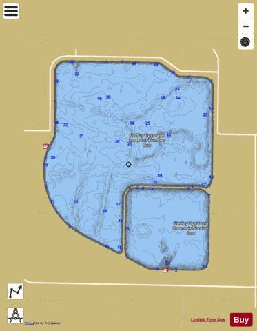 Findlay 1 and 2 depth contour Map - i-Boating App