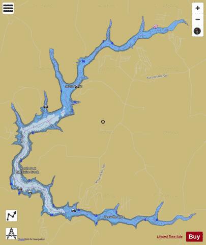 Leesville depth contour Map - i-Boating App