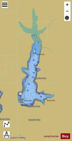 Chandler Lake depth contour Map - i-Boating App