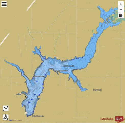 Lake Claremore depth contour Map - i-Boating App