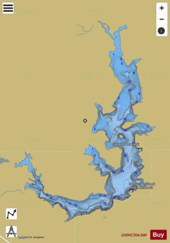 Coalgate Lake depth contour Map - i-Boating App