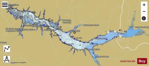 Lake Eucha depth contour Map - i-Boating App