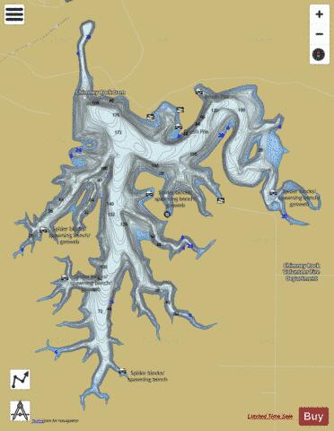 Holway (Chimney Rock Lake) depth contour Map - i-Boating App