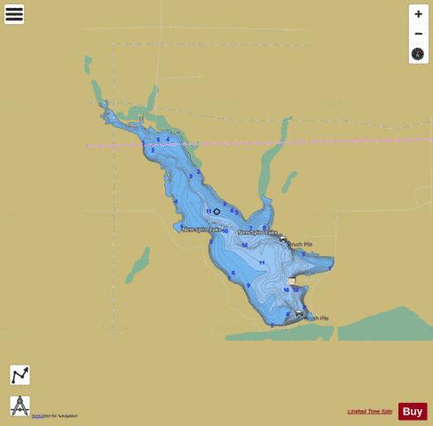 New Spiro Lake depth contour Map - i-Boating App
