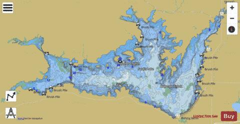 Sardis Lake depth contour Map - i-Boating App