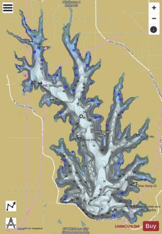 Stanley Draper Lake depth contour Map - i-Boating App