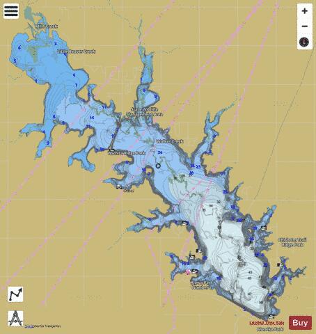 Waurika depth contour Map - i-Boating App