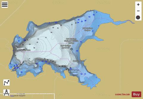 Cold Springs Reservoir depth contour Map - i-Boating App