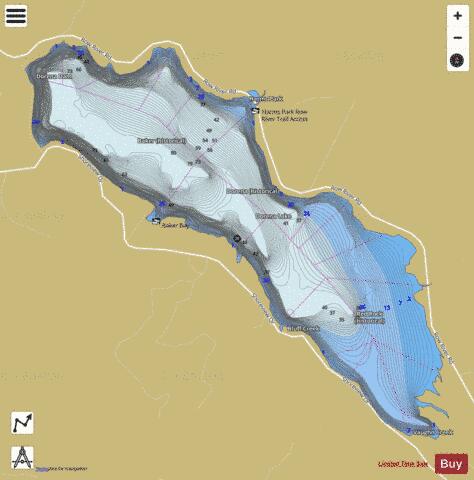 Dorena Lake depth contour Map - i-Boating App