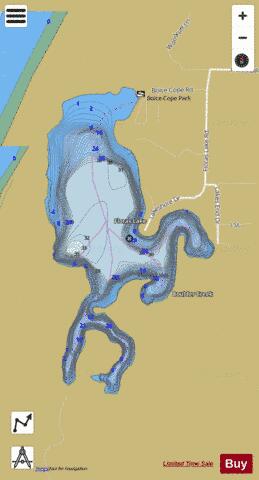 Floras Lake depth contour Map - i-Boating App