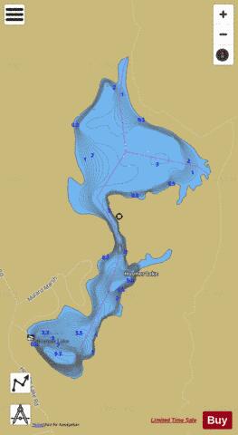 Hosmer Lake depth contour Map - i-Boating App
