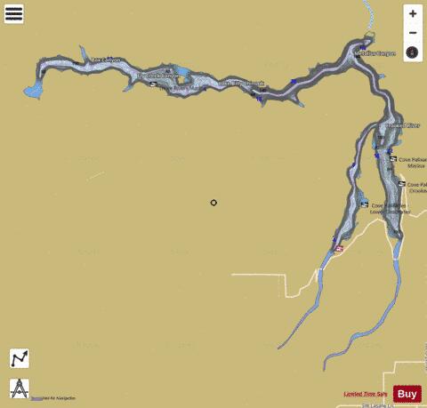 Lake Billy Chinook depth contour Map - i-Boating App