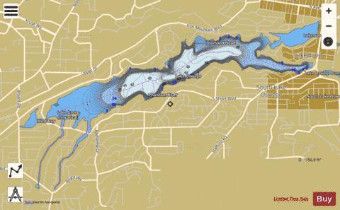 Lake Oswego depth contour Map - i-Boating App