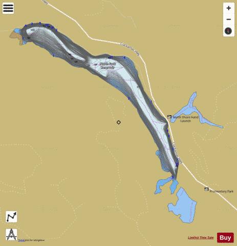 North Fork Reservoir depth contour Map - i-Boating App