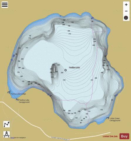 Paulina Lake depth contour Map - i-Boating App