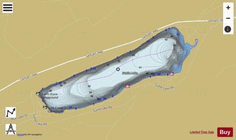 Suttle Lake depth contour Map - i-Boating App