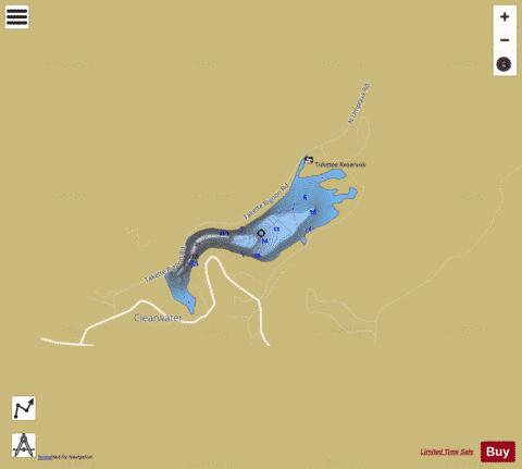 Toketee Lake depth contour Map - i-Boating App