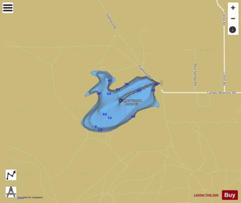 Upper Tumalo Reservoir depth contour Map - i-Boating App