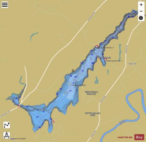 Pinchot Lake depth contour Map - i-Boating App