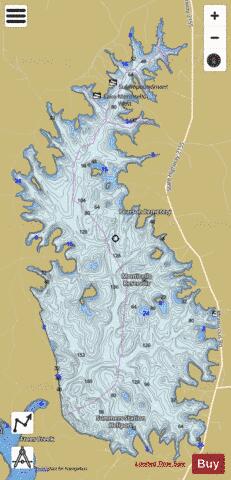 Monticello Reservoir depth contour Map - i-Boating App
