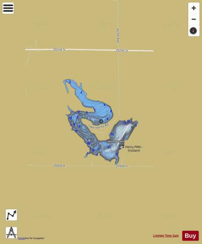Henry depth contour Map - i-Boating App