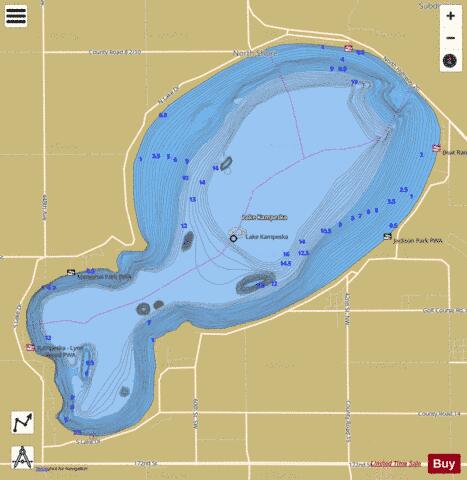 Kampeska depth contour Map - i-Boating App