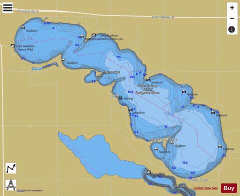 Madison depth contour Map - i-Boating App