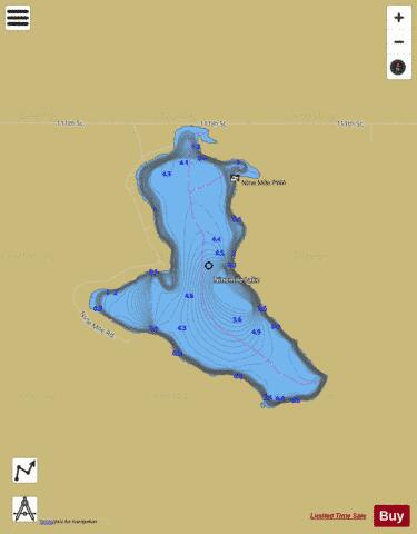 Nine Mile depth contour Map - i-Boating App