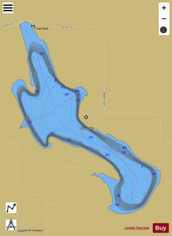 Oak depth contour Map - i-Boating App