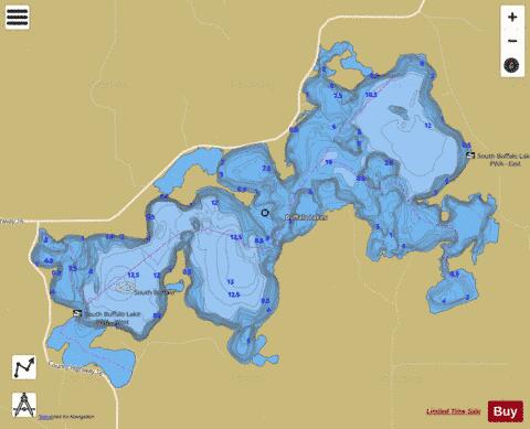 South Buffalo depth contour Map - i-Boating App