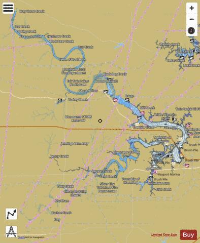 Keystone Lake depth contour Map - i-Boating App