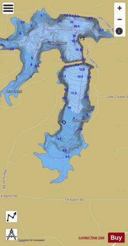 Lake Olney depth contour Map - i-Boating App
