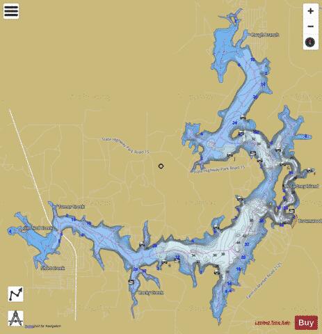 Brownwood depth contour Map - i-Boating App