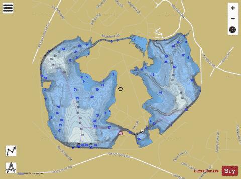 Bryan Utilities Lake depth contour Map - i-Boating App