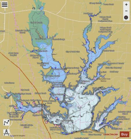 Lewisville depth contour Map - i-Boating App