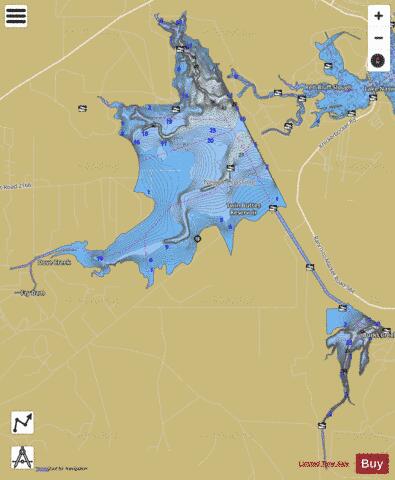 Twin Buttes Reservoir depth contour Map - i-Boating App