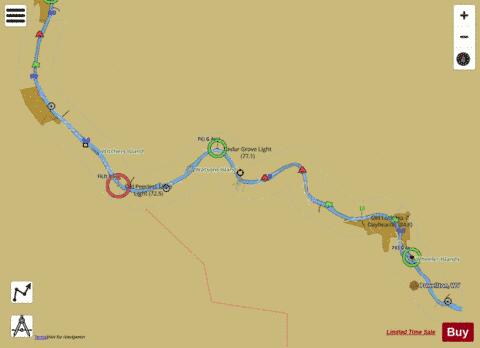 Kanawha River mile 65 to mile 91 Marine Chart - Nautical Charts App