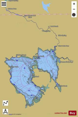 Clear Lake Reservoir depth contour Map - i-Boating App