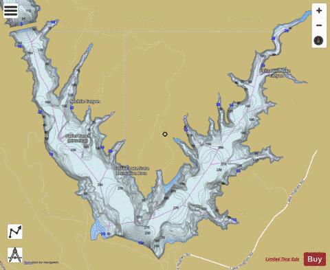Castaic Lake depth contour Map - i-Boating App