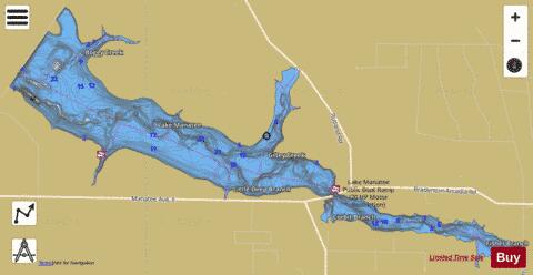 Lake Manatee depth contour Map - i-Boating App
